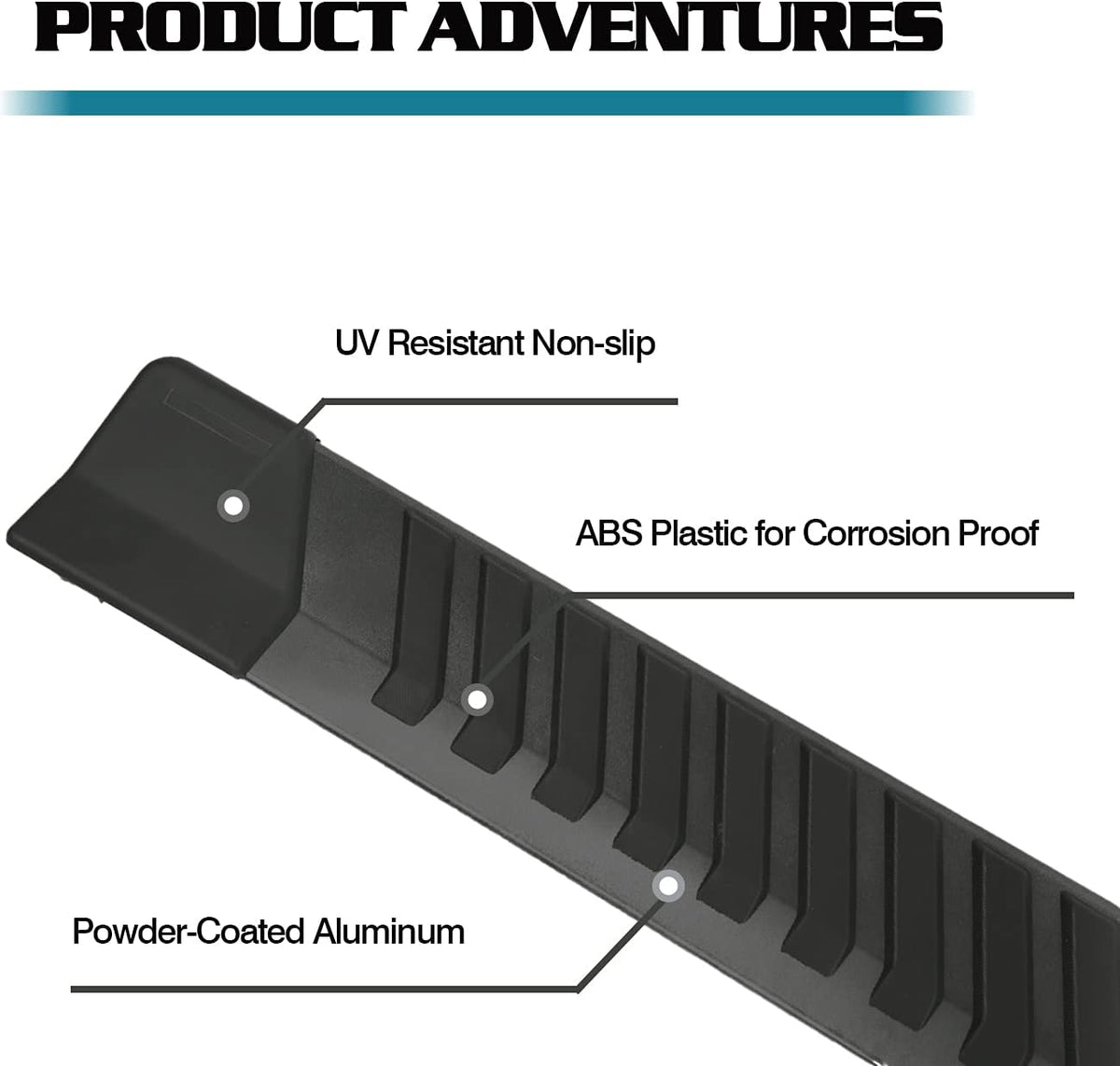 Aluminum Side Steps Nerf Bars with Step Pad 2Pcs A16934