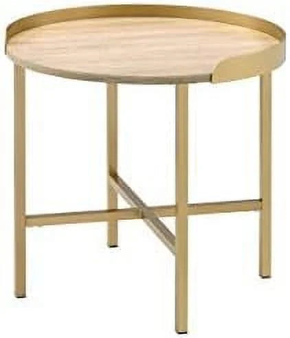 Round End Table with Metal Base K10874
