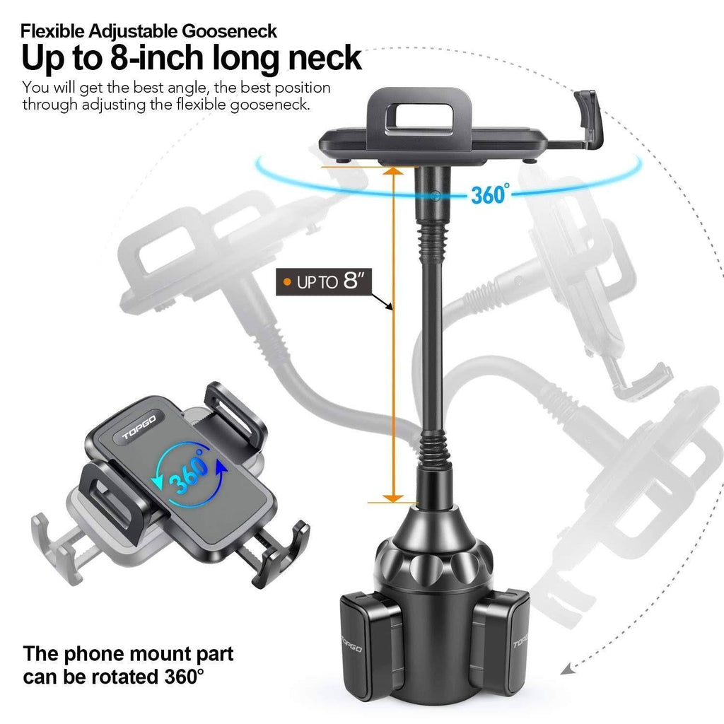 Adjustable Gooseneck Car Cup Holder Phone Mount W444