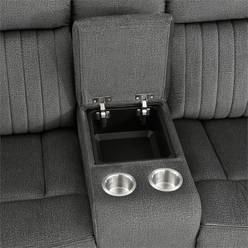 Charcoal Microfiber 2-Piece Power Reclining Sofa Set U912