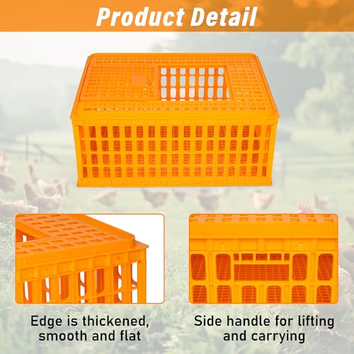 2PCS Plastic Poultry Carrier Crate, 29.5 x 21.7 x 13 Inch E439824