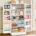 Black Wooden Pantry Cabinet with Doors and Adjustable Shelves T305923