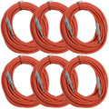25 Foot TS 1/4 Instrument Patch Cables Red 6 Pack P825248