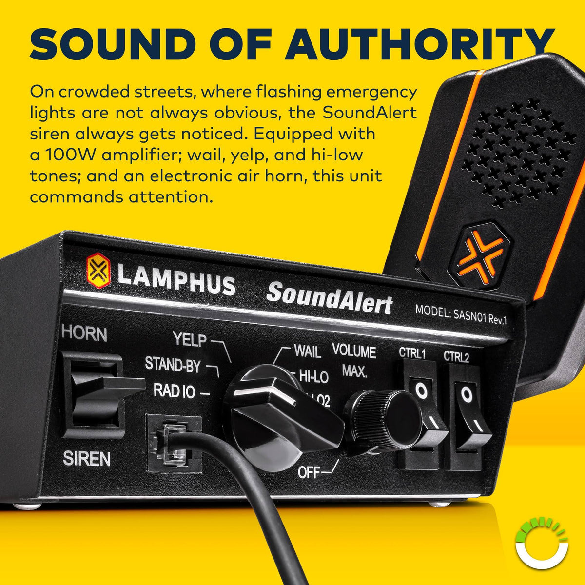 100W Emergency Police Siren Speaker 120-130dB PA System M84893