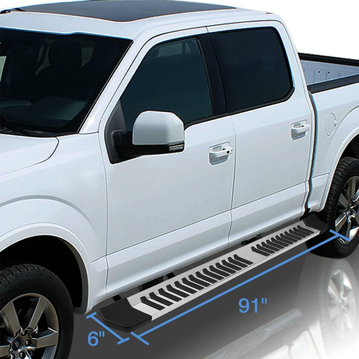 Aluminum Side Steps Nerf Bars with Step Pad 2Pcs A16934