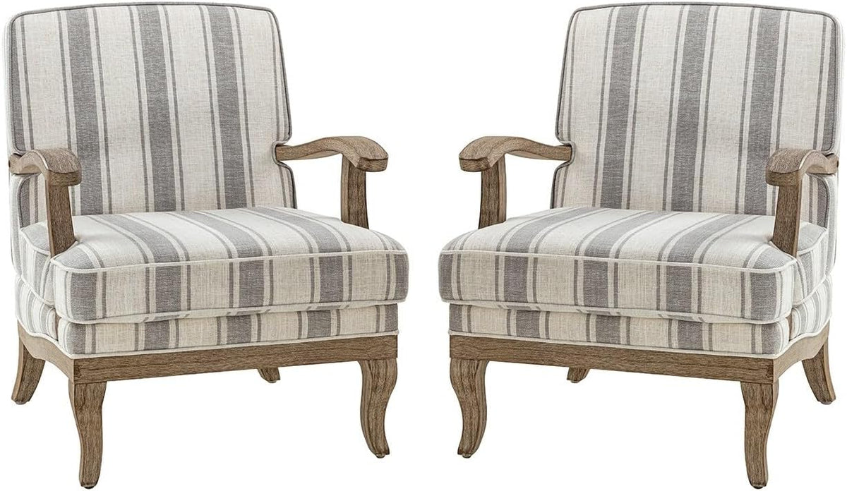 Polyester Armchair with Solid Wood Legs Set of 2 M86257