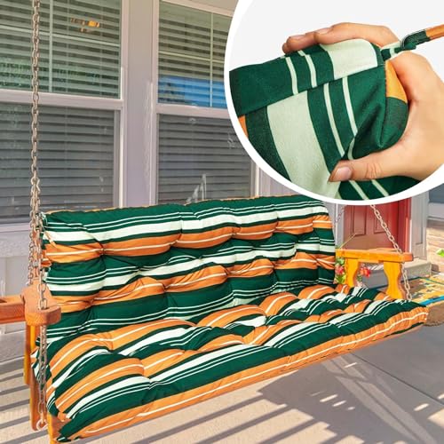 Waterproof 2-3 Seat Replacement Swing Seat Cushion with Backrest and Ties (40 * 60 in) Z467362