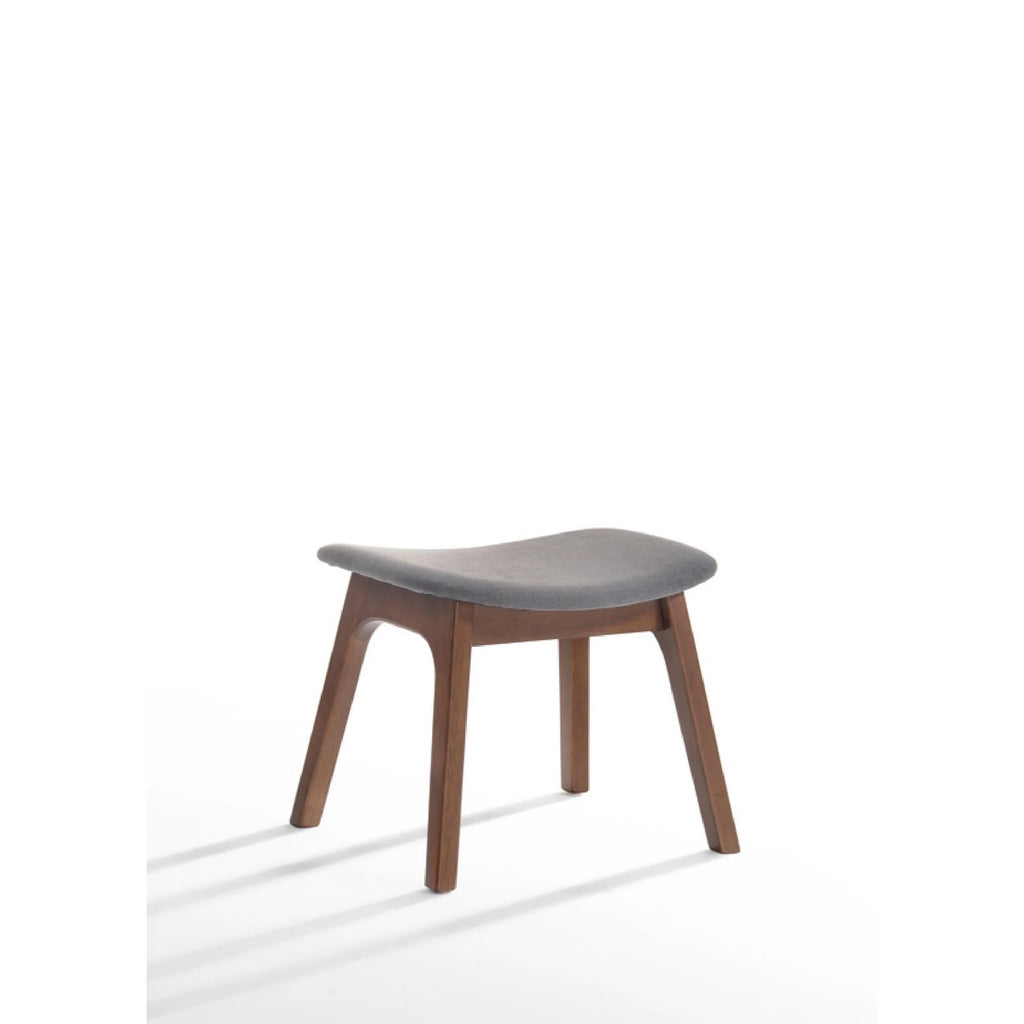 Walnut Gray Wood Side Chair with Ottoman X674