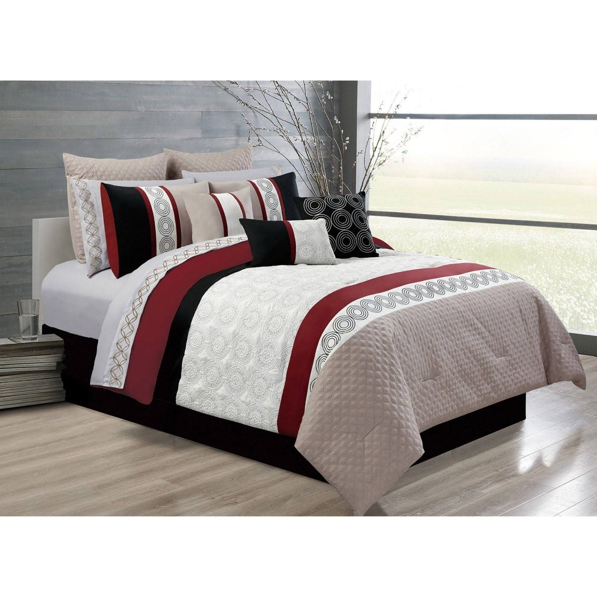 King Beige Comforter Set Q527