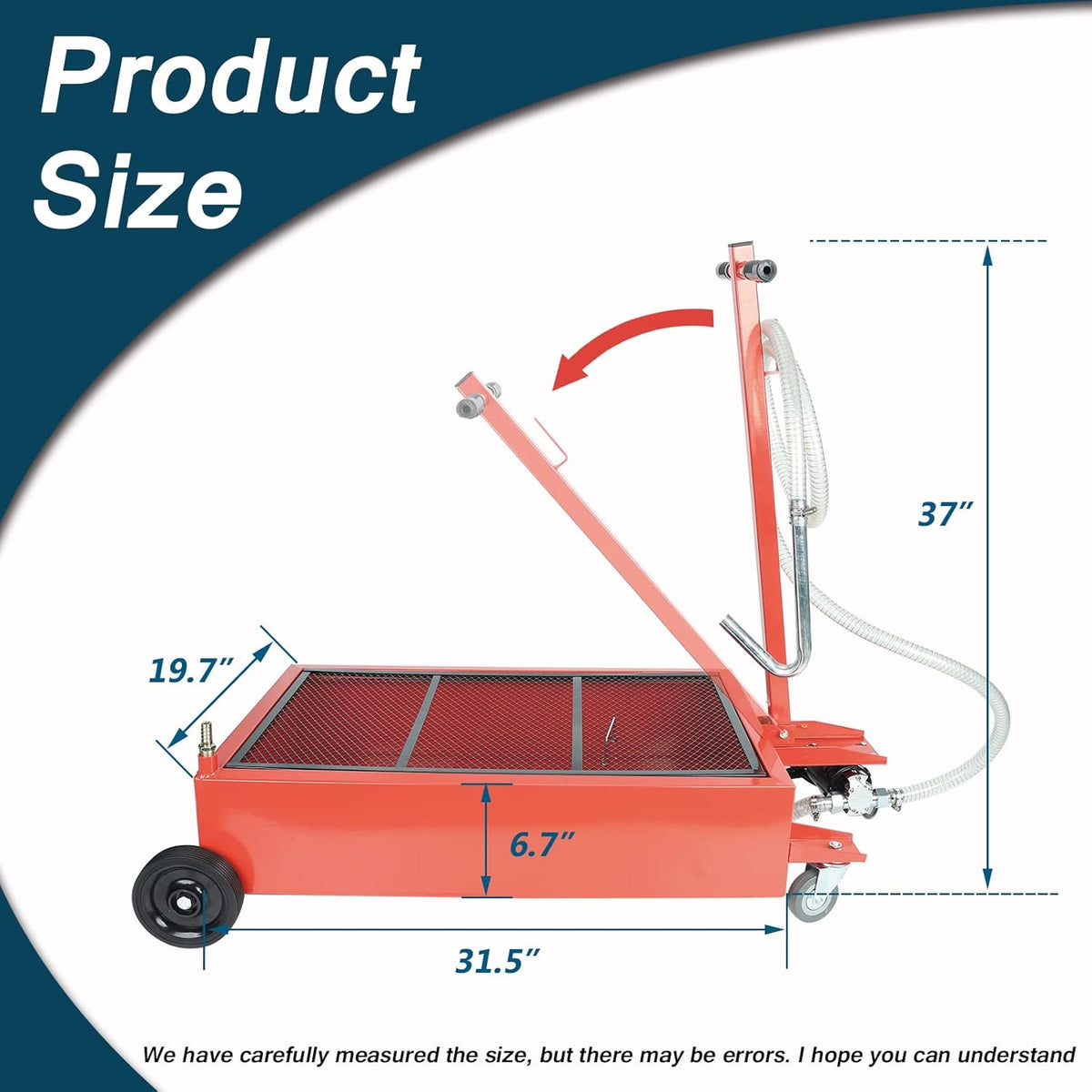 17 Gallon Low Profile Oil Drain Pan with Electric Pump and 7 FT Hose Y28735