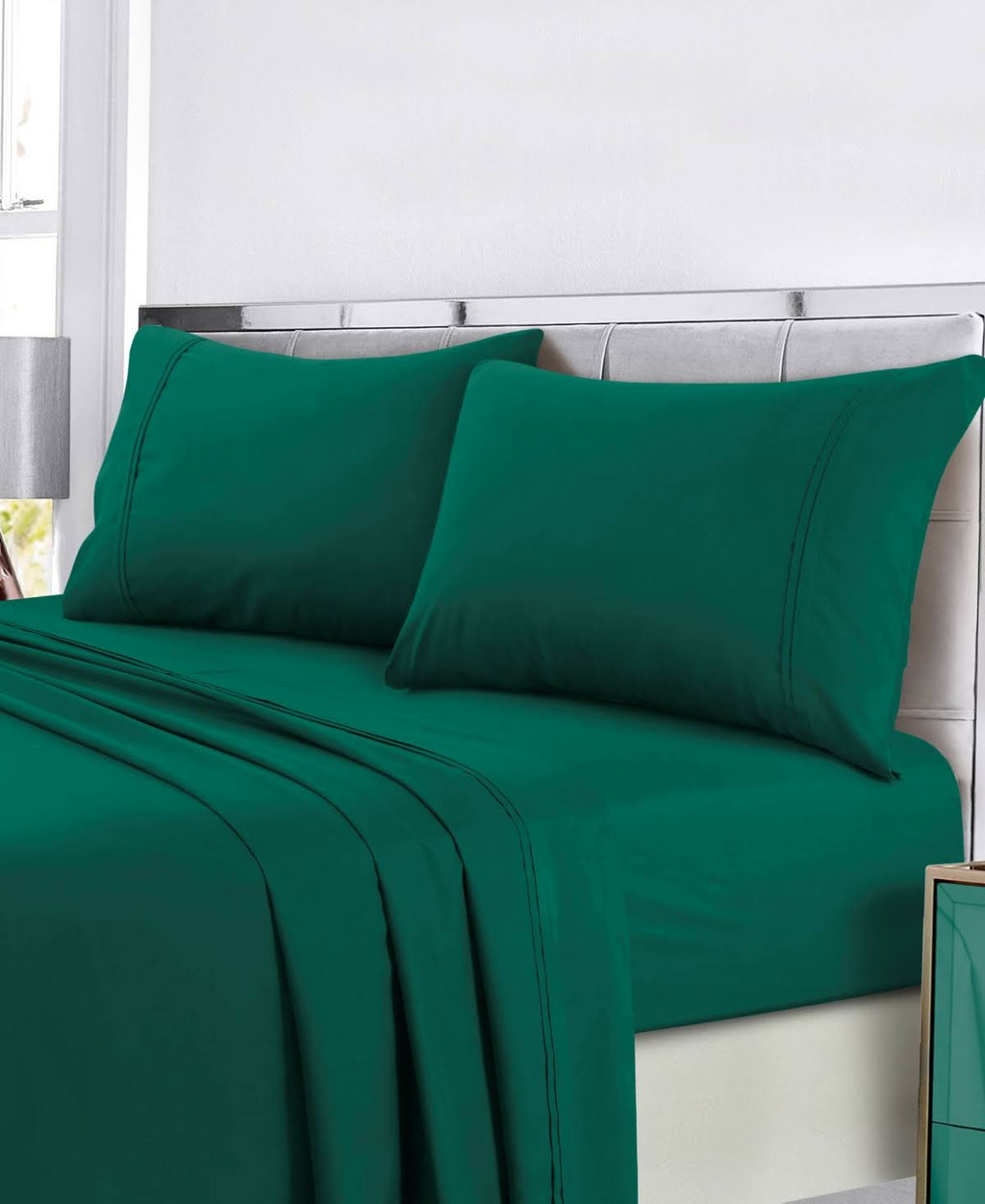 King Dark Red Easy-Care Sheet Set L647