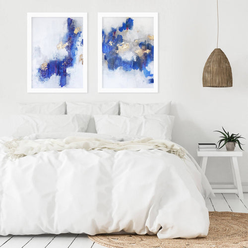 2 Piece White Framed Print Set S15958