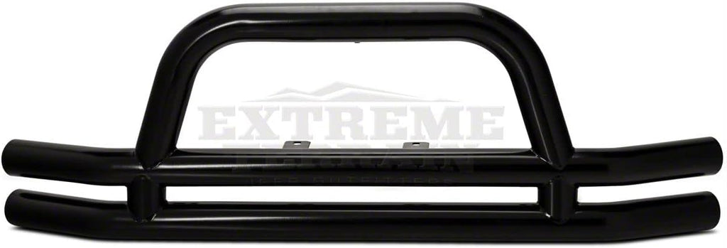 Gloss Black Double Tubular Front Bumper with Classic Over-Rider Hoop M45782