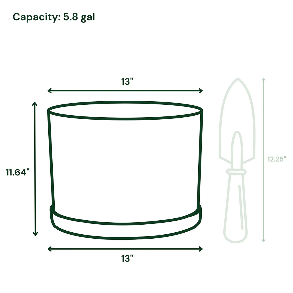 12-in Round Resin Planter with Saucer V2815