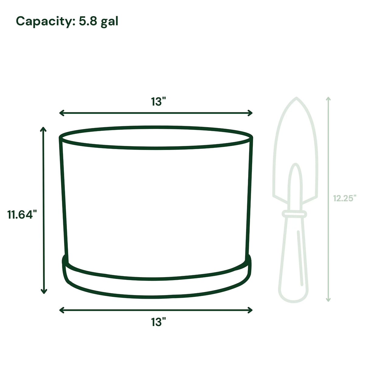 12-in Round Resin Planter with Saucer V2815