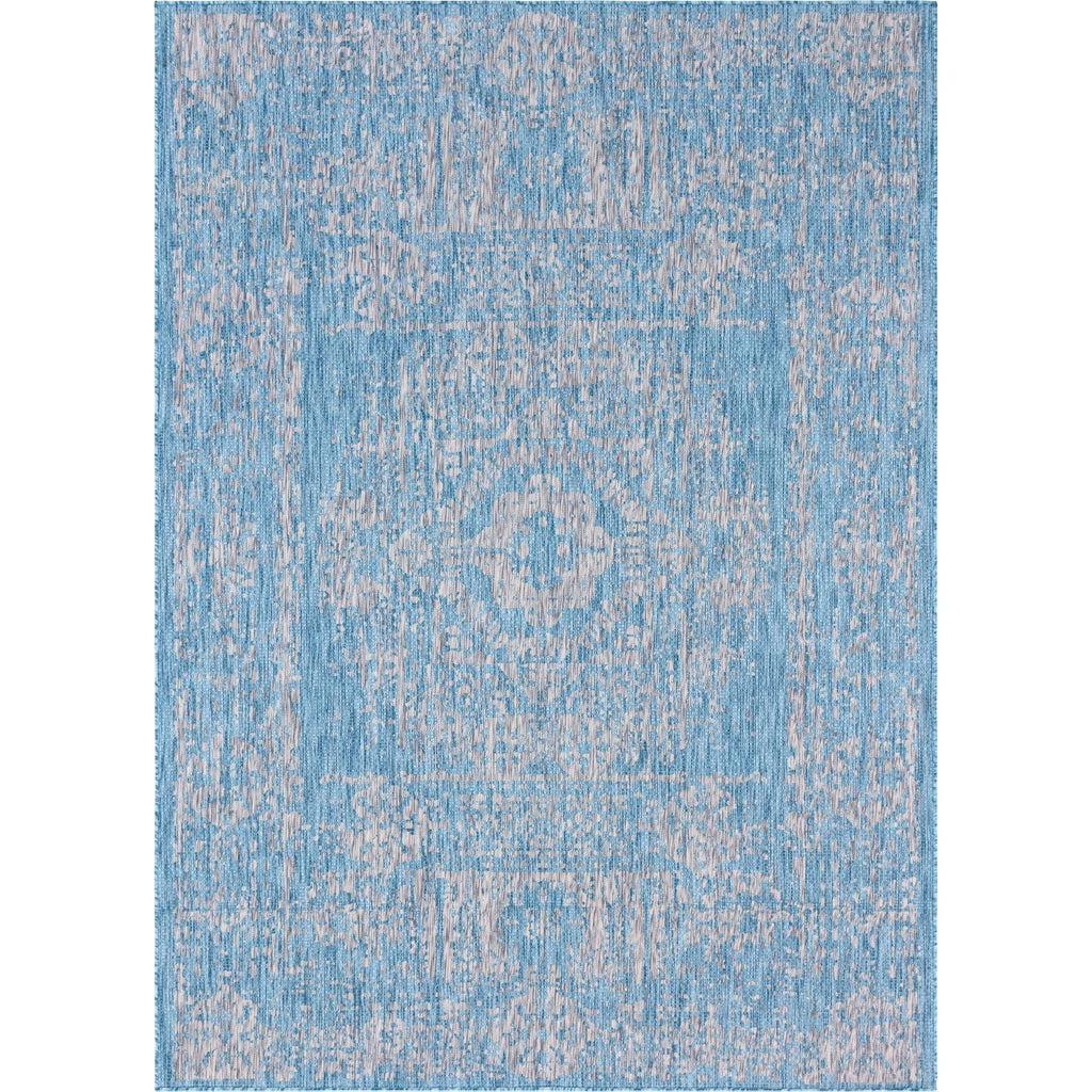 Light Aqua/Gray 9' x 12' Rectangle Traditional Rug W26126