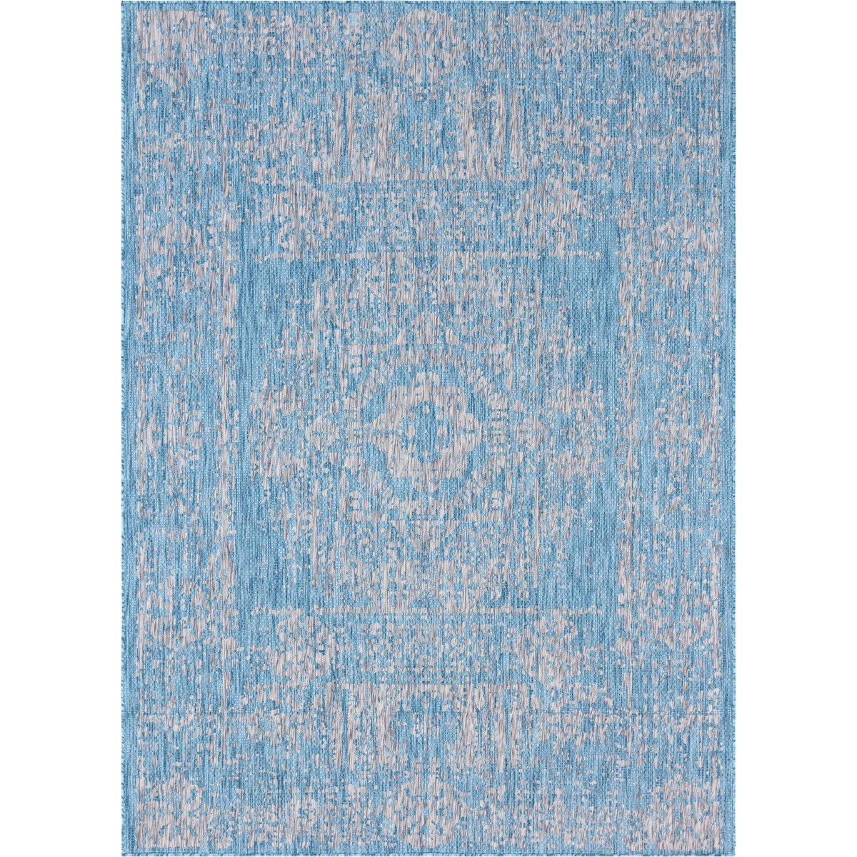 Light Aqua/Gray 9' x 12' Rectangle Traditional Rug W26126