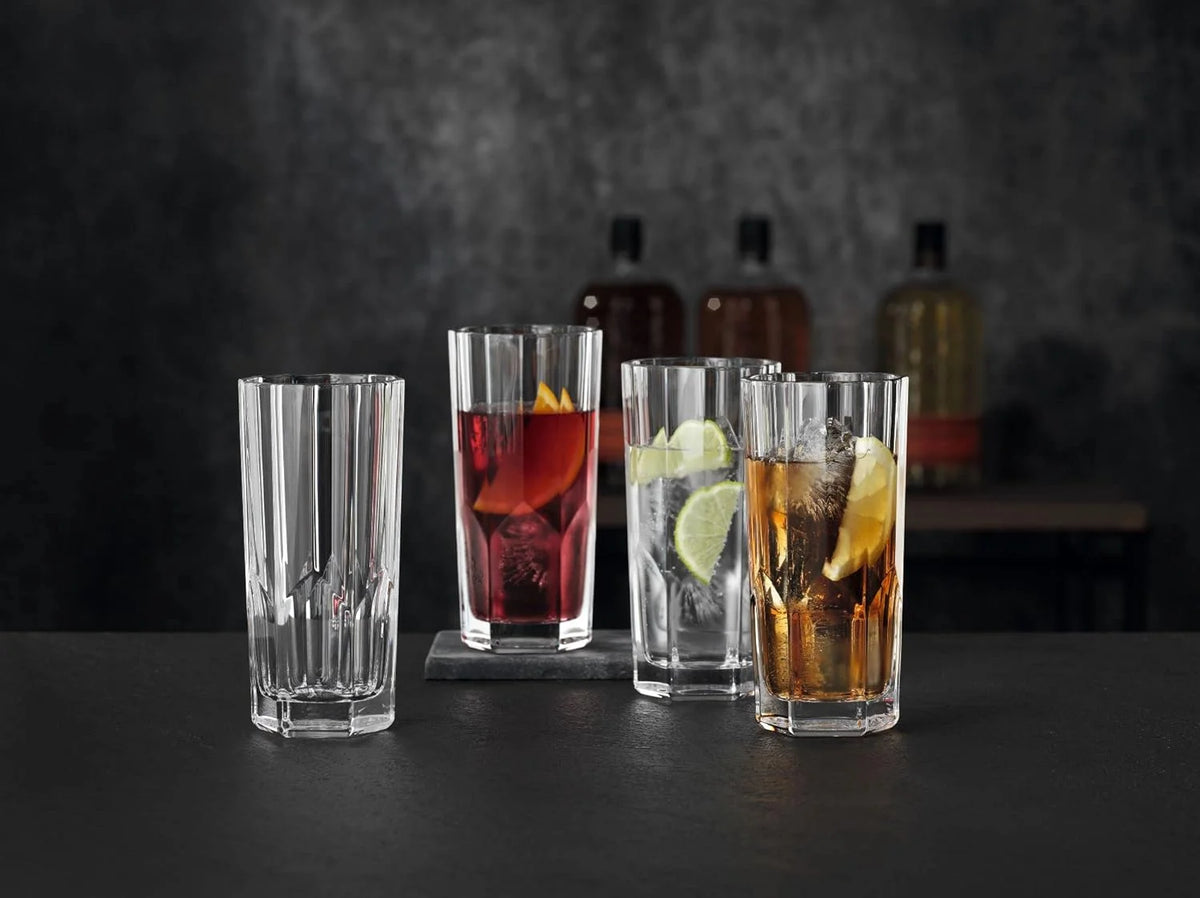 Set Of 4 11- Ounce Crystal Highball Glasses H4536