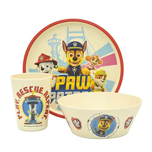 3 Piece Melamine Bamboo Kids Dinnerware Set T564646
