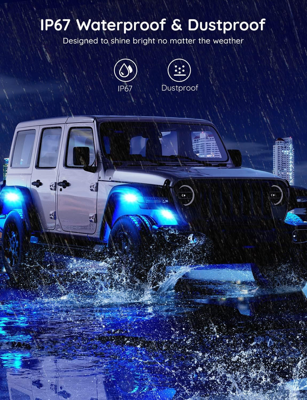 RGBIC Car Underglow Lights, 8 Pods, IP67 Waterproof, DC 12V G9828