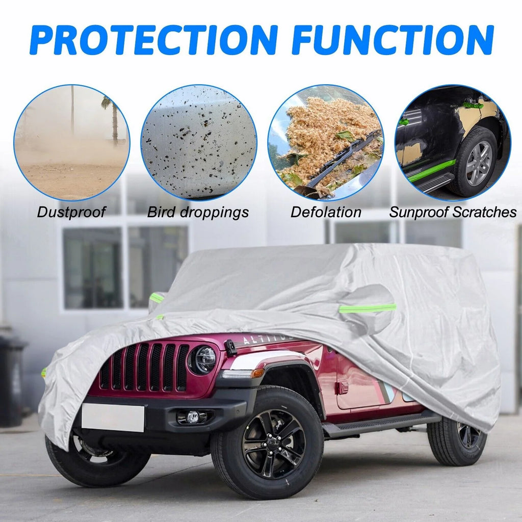 Silver Waterproof Full Car Cover for Jeep Wrangler 2 Door P214