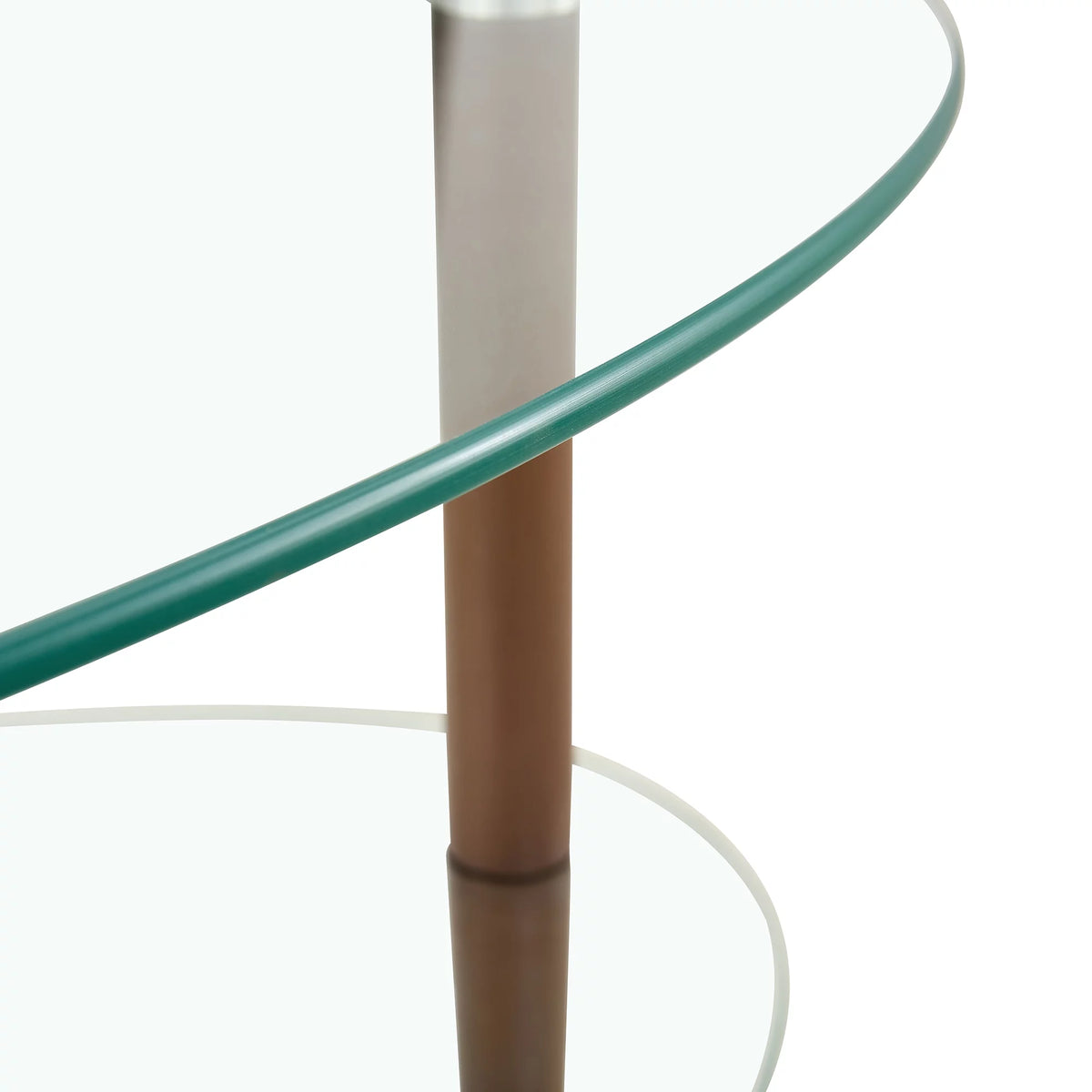 Oval Glass Coffee Table with Storage I1161