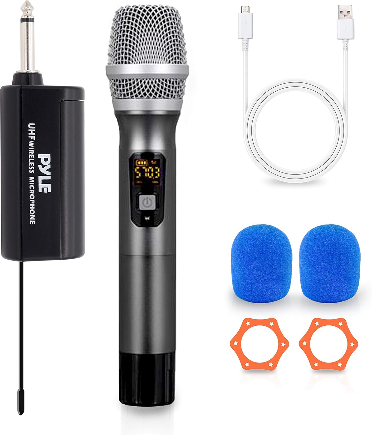 Black UHF Wireless Microphone System, Pack of 2 J49939