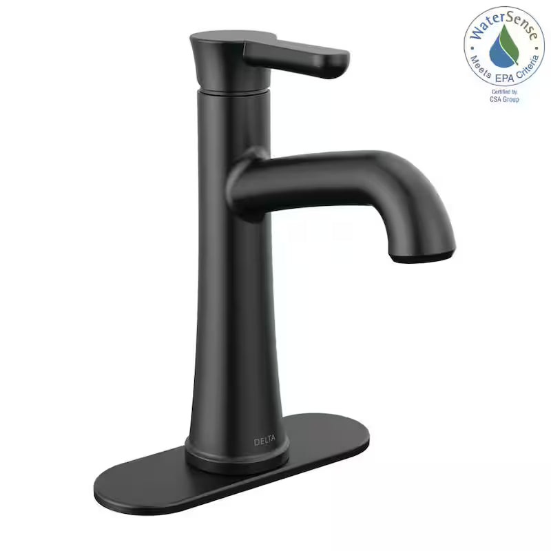 Single Handle Single Hole Matte Black Bathroom Faucet N244935