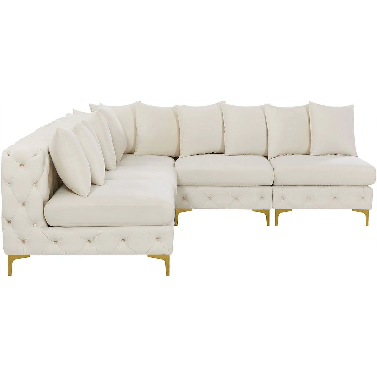 Cream Velvet Modular Sectional C4552