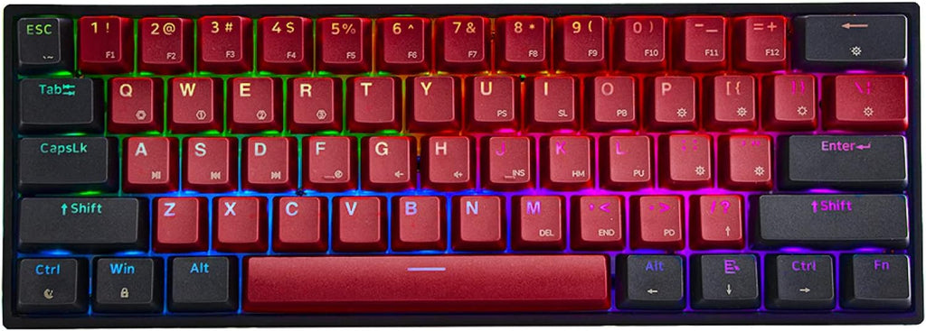 61 Keys 60% Hot Swappable Mechanical Gaming Keyboard with RGB Backlit, Water-Resistant, Type-C Cable D7308