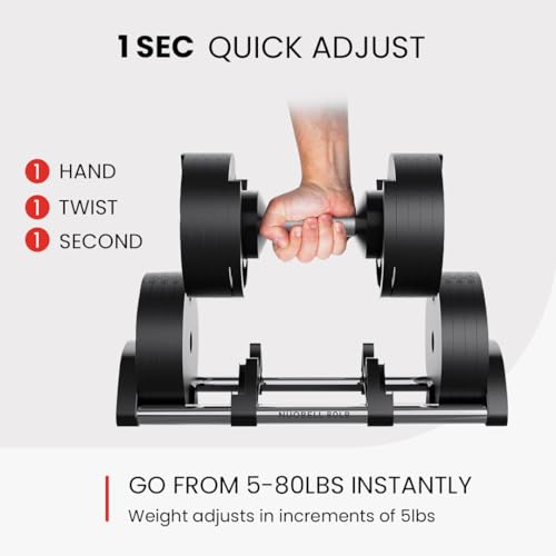 Adjustable Dumbbells Pair 5-80 lbs N413