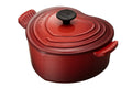 Enameled Cast-Iron 2-Quart Heart Casserole Red Z66543