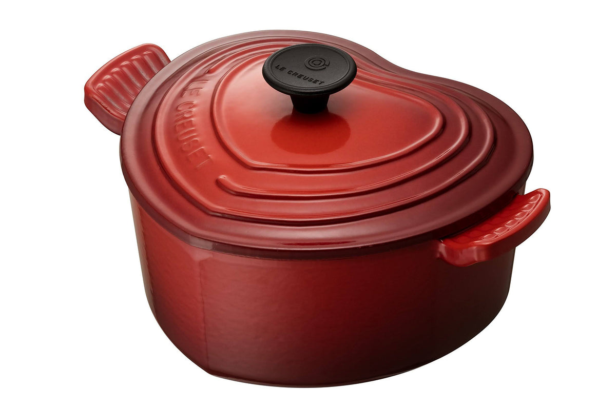 Enameled Cast-Iron 2-Quart Heart Casserole Red Z66543