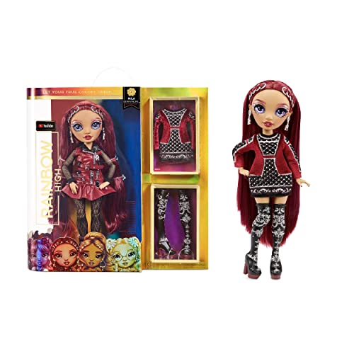 Burgundy Red Fashion Doll with 2 Designer Outfits and Accessories A2809