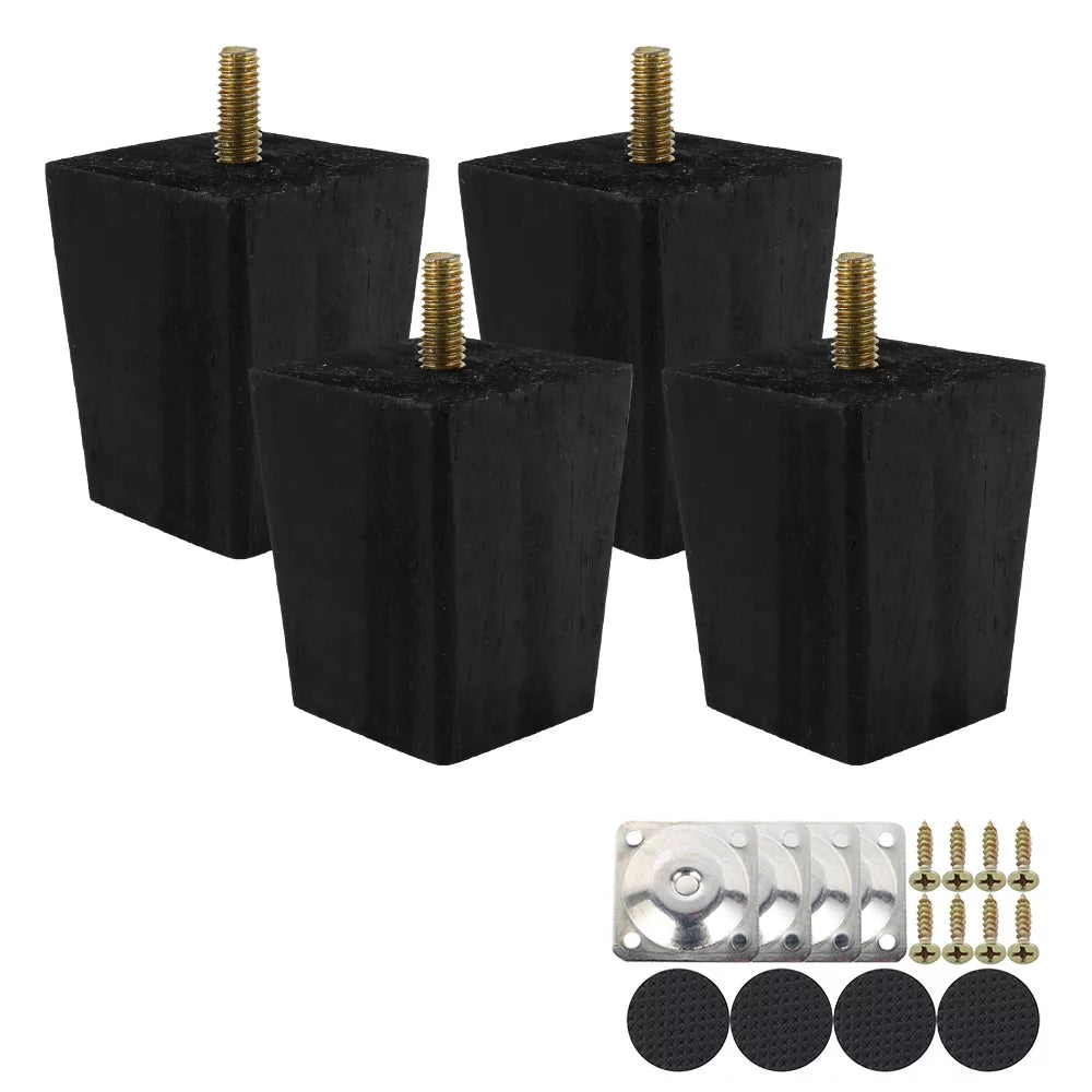 4PCS Wooden Furniture Legs Black 6CM K693