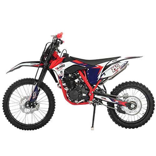 250cc Dirt Bike with 5-Speed Manual Transmission, Electric/Kick Start, 21"/18" Wheels (Black) M4705