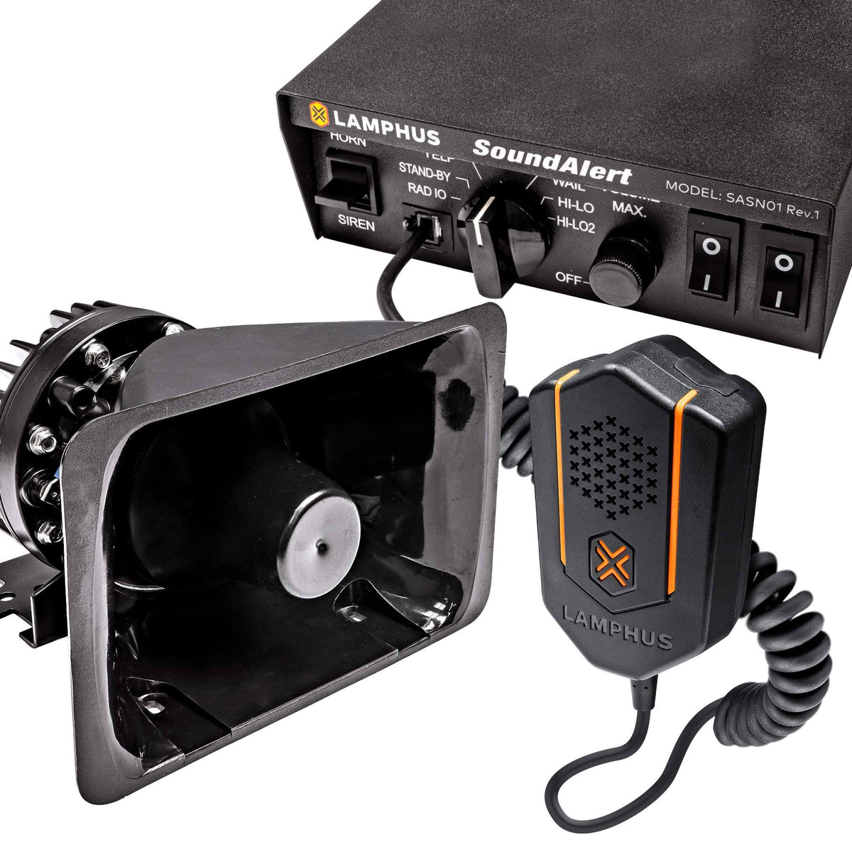 100W Emergency Police Siren Speaker 120-130dB PA System M84893