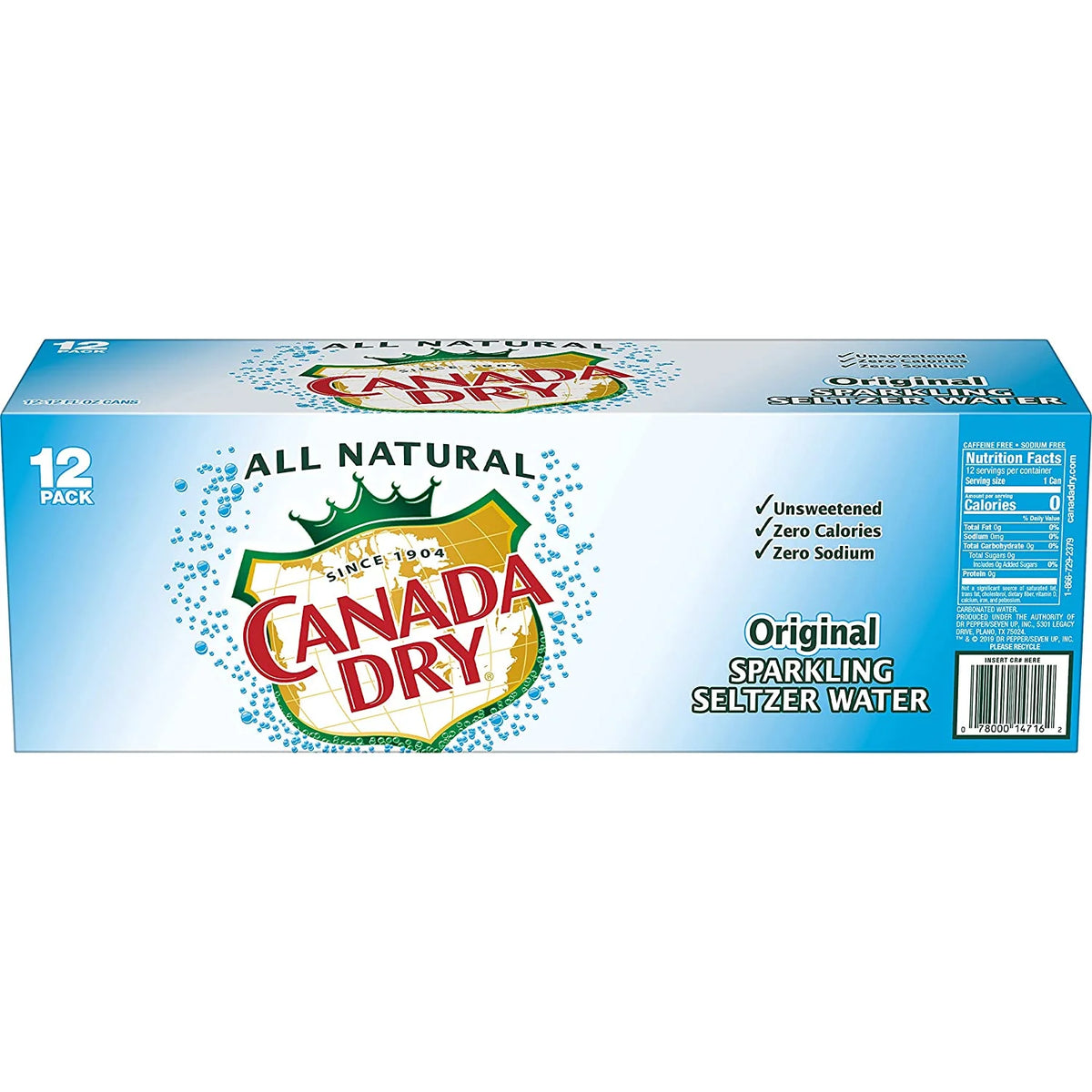 12 oz. Cans Sparkling Seltzer Water (Pack of 12) U91458