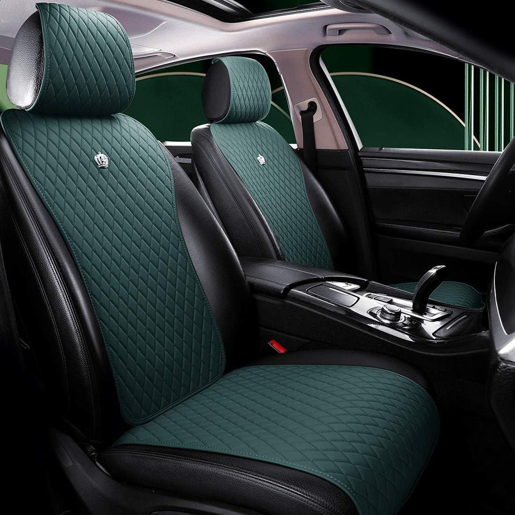 Black Leather Car Seat Cover 9PCS Universal C117