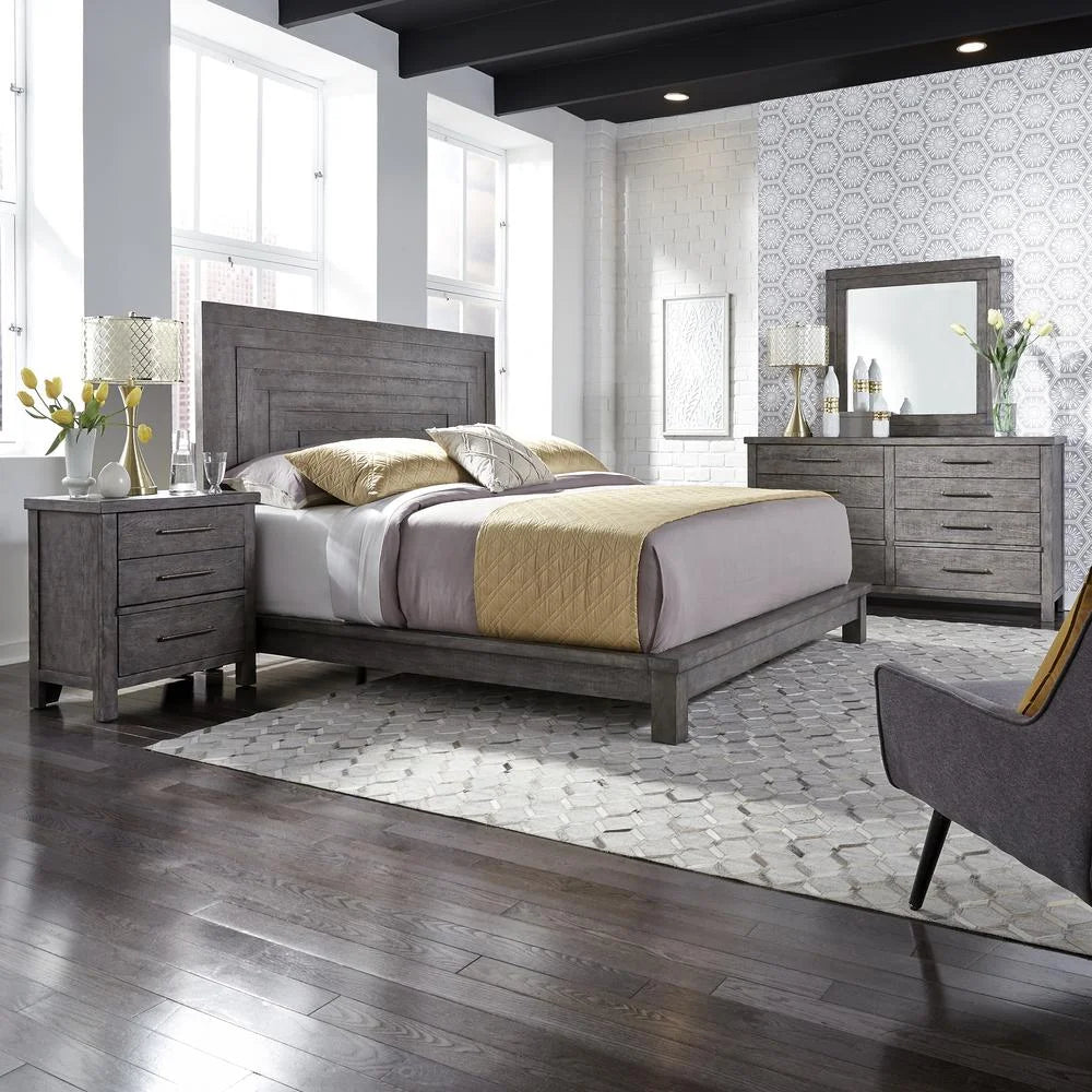 Dark Gray King Platform Bed D61667
