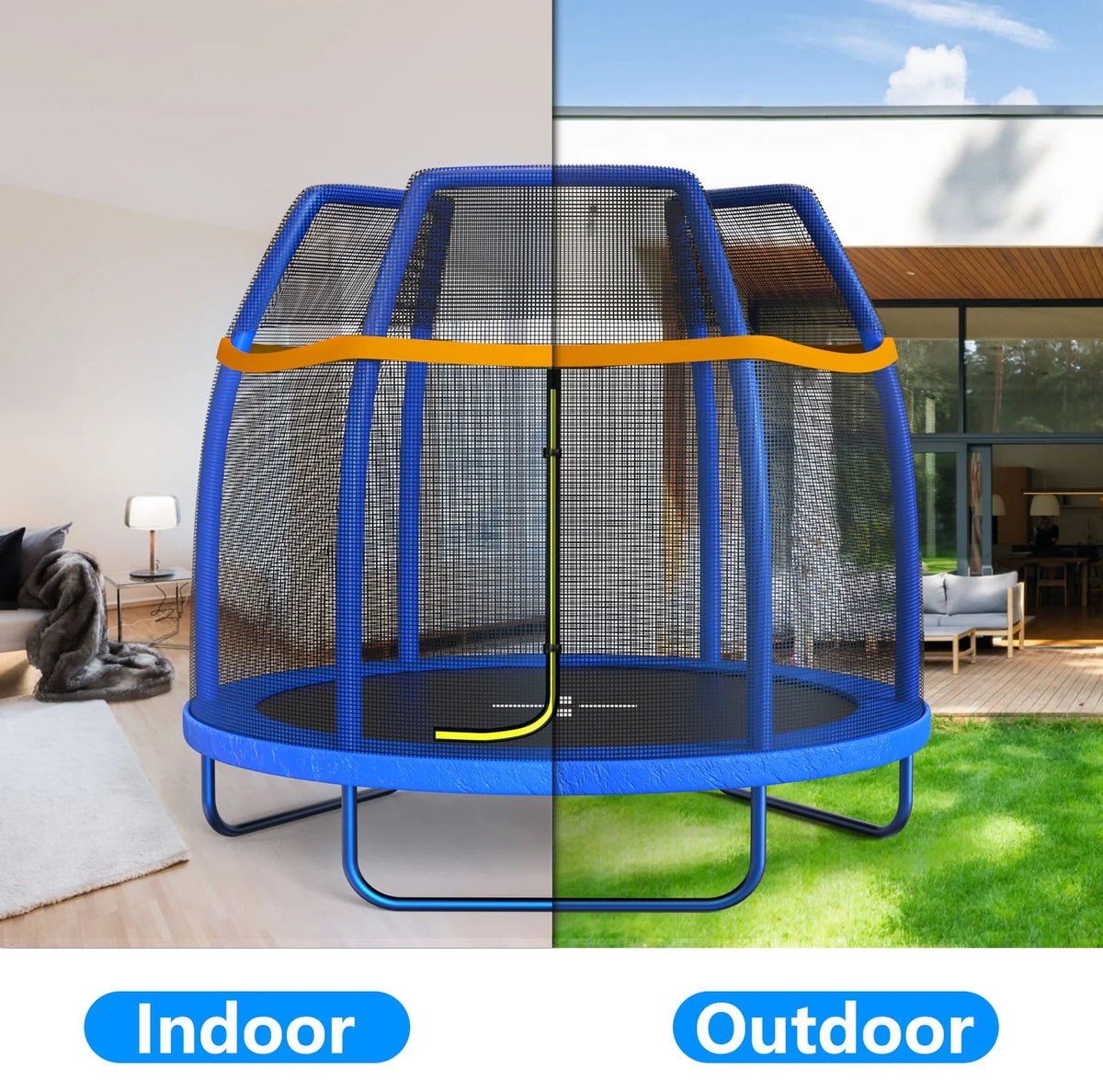 7 FT Trampoline with Enclosure Net & Safety Pad X433943