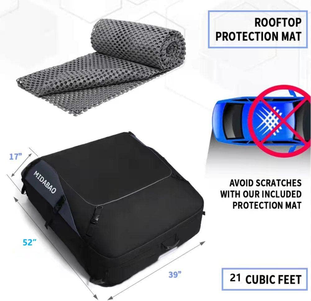 21 Cubic Waterproof Car Roof Top Carrier with Anti-Slip Mat E289369