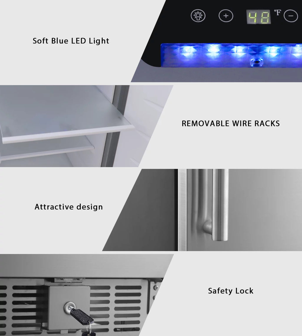 2.9 Cubic Feet Built-In Stainless Steel Mini Fridge T2000