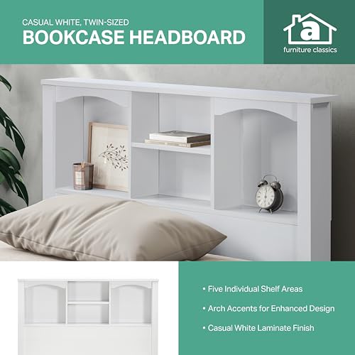 Twin Sized White Bookcase Headboard N661
