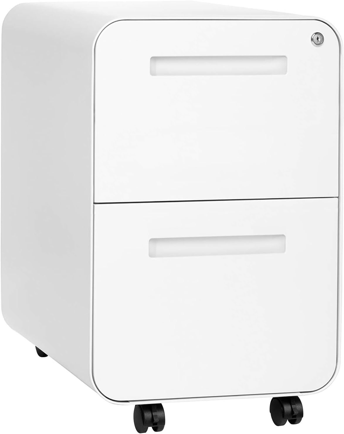 White 2-Drawer Mobile File Cabinet R556