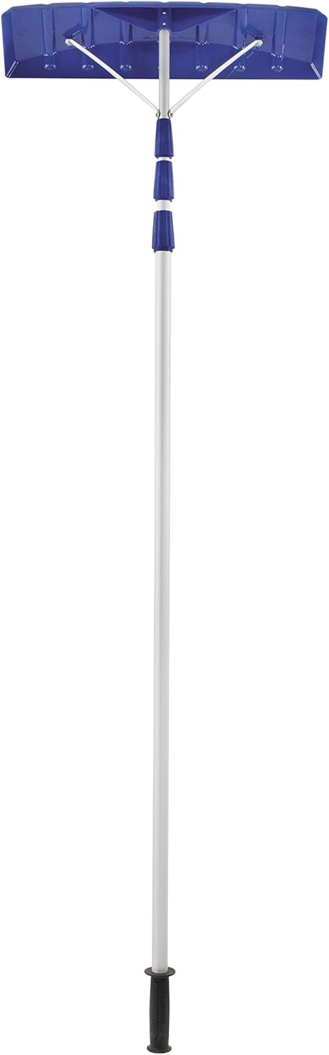 21' Telescoping Snow Shovel Roof Rake with Poly Blade P912