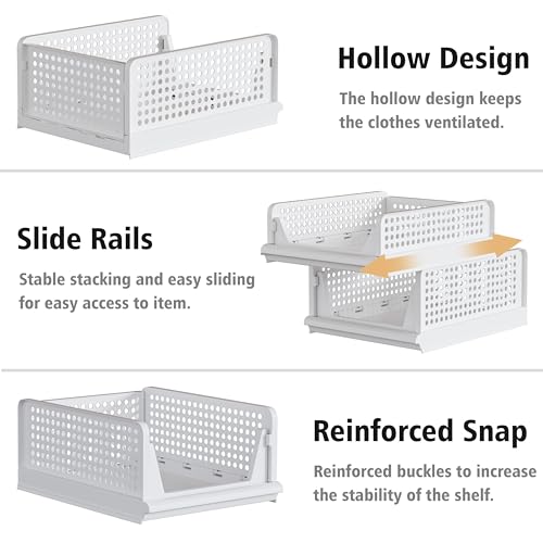 Stackable Plastic Storage Basket Bin H5224
