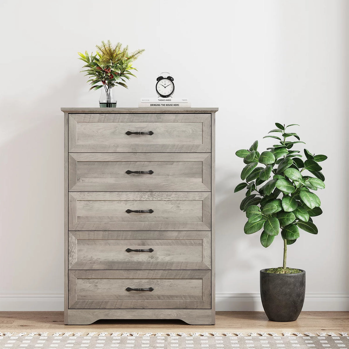 5 Drawer Wood Dresser I27669