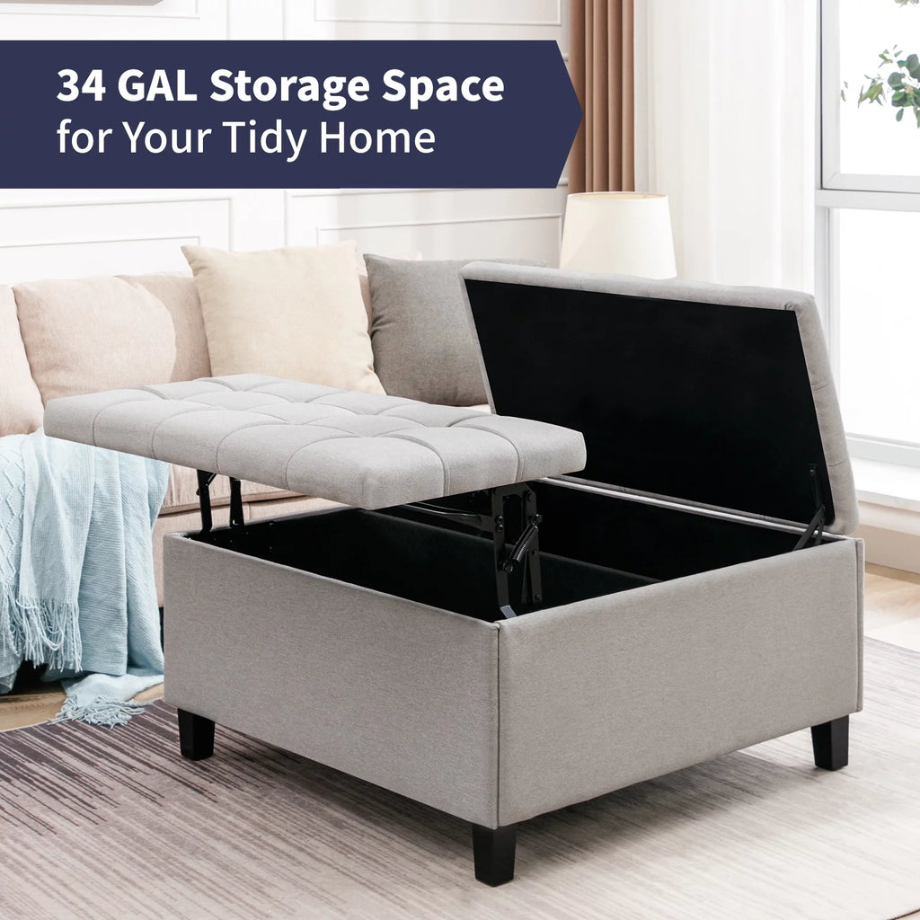 Square Storage Ottoman with Lift Top N555
