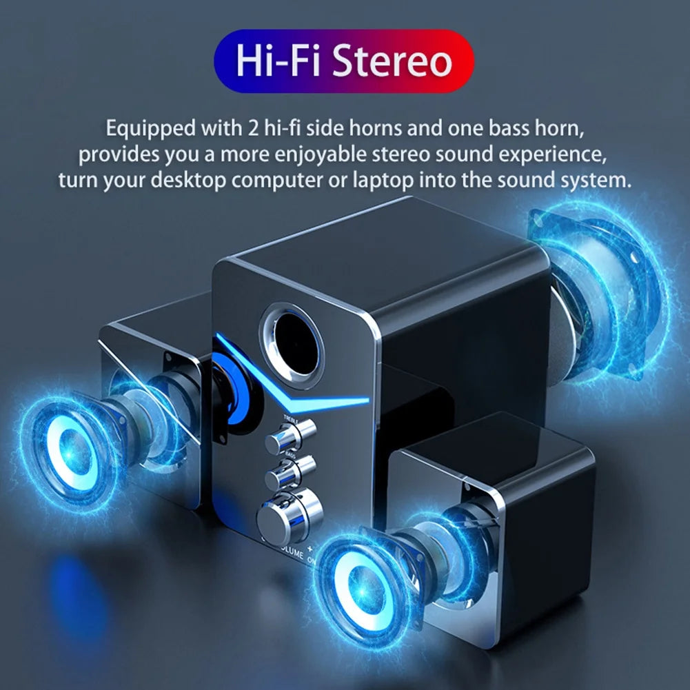 Black USB-Powered 2.1 Mini Multimedia Speakers System, Set of 3 E5911